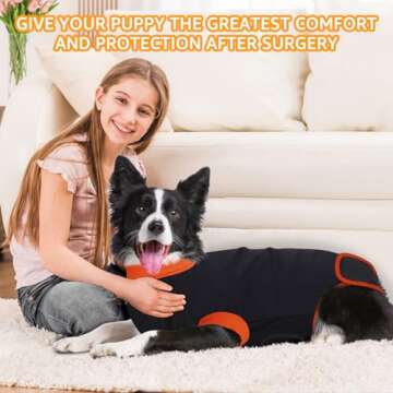 iBuddy 2 Packs Dog Surgical Recovery Suit, Professional Pet Recovery Shirt Dog Abdominal Wounds Bandages for Male Female，Anti Licking Breathable Dog Shirt Size Large