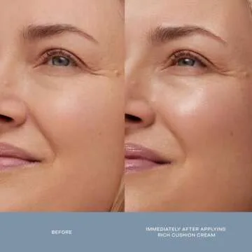 Summer Fridays Rich Cushion Face Cream - Ultra Plumping Barrier Repair Cream + Makeup Primer - Infuses Skin with Rich Hydration from Glycerin + Squalane - Non-Comedogenic + Fragrance-Free (1.69 Oz)