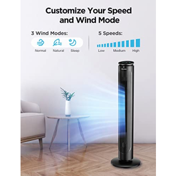 PELONIS 42’’ Tower Fan for Bedroom and Office Use