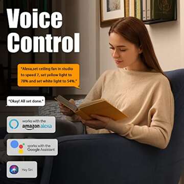 Smart Ceiling Fan with Light - Alexa Compatible & Silent