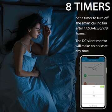 Smart Ceiling Fan with Light - Alexa Compatible & Silent
