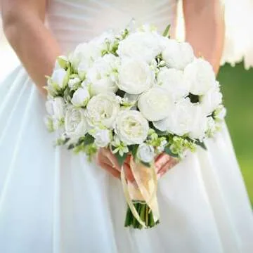 MARTINE MALL 2 Packs Peonies Artificial Flowers, White Artificial Peonies, Silk Peonies Flowers Fake Peonies Artificial Flowers Peonies Bouquet for Centerpiece Table Wedding Party Home Decor