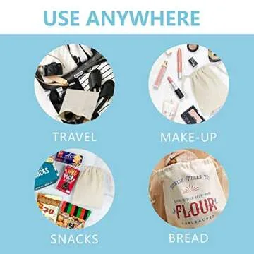 TOPDesign Reusable Produce Bags, Muslin Bags with Drawstrings for Shopping & Storage, 100% Natural Cotton Bags, Washable, Biodegradable, Food Safe