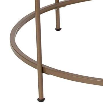 Flash Furniture Astoria Collection Round Coffee Table - Modern Clear Glass Coffee Table - Brushed Gold Frame
