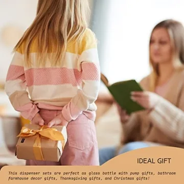 Stylish Glass Soap Dispenser Set with Bamboo Tray