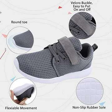 TOEDNNQI Lightweight Breathable Kids Athletic Sneakers