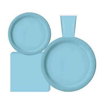 Oojami Gender Reveal Party Pack - 50 Disposable Plates & Cups