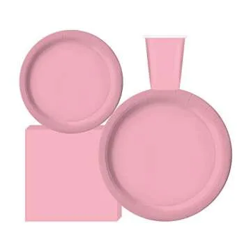 Oojami Gender Reveal Party Pack - 50 Disposable Plates & Cups