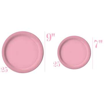 Oojami Gender Reveal Party Pack - 50 Disposable Plates & Cups