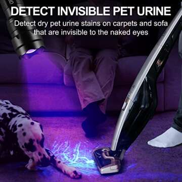 ULTRAFIRE UV Flashlight 395-405 nm Led Blacklight for Curing UV Glue, Leak Detector, Pet Urine Stain