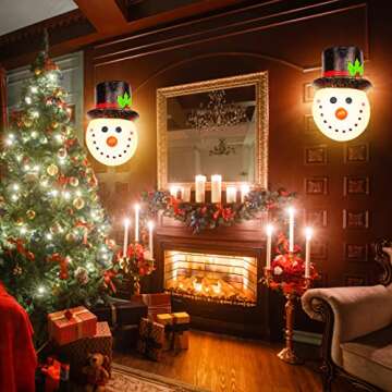 FANJURNEY 2PCS Snowman Christmas Porch Light Covers - Effortless Holiday Cheer