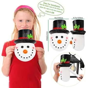 FANJURNEY Snowman Christmas Porch Light Covers for Easy Decor