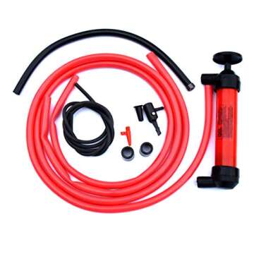 Koehler Enterprises RA990 Multi-Use Siphon Fuel Transfer Pump Kit (for Gas Oil and Liquids), Red med...