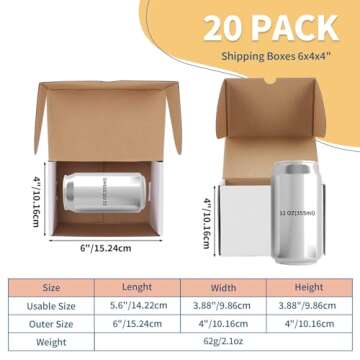 ZBEIVAN 6x4x4 White Shipping Boxes Set of 20, Corrugated Cardboard Mailer Boxes for Packaging Small Business Mailing Gifts