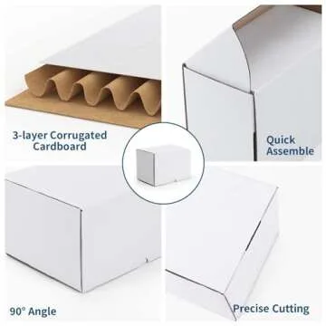 ZBEIVAN 6x4x4 White Shipping Boxes Set of 20, Corrugated Cardboard Mailer Boxes for Packaging Small Business Mailing Gifts