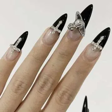 Eseres 40Pcs Cross Nail Charms for Stunning Nail Art