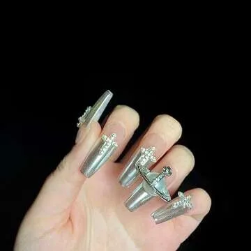 Eseres 40Pcs Cross Nail Charms for Stunning Nail Art