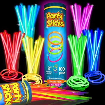 PartySticks Ultra Bright Glow Sticks - 100 Pack for Any Event