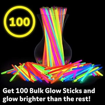 PartySticks Ultra Bright Glow Sticks - 100 Pack for Any Event