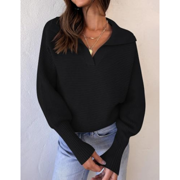 ZESICA Women's Stylish Fall Knit Pullover Sweater