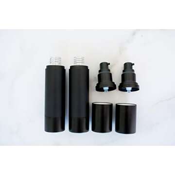 Cherish Refillable 50ml Matte Black Airless Pump Bottle