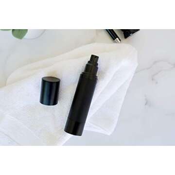 Cherish Refillable 50ml Matte Black Airless Pump Bottle