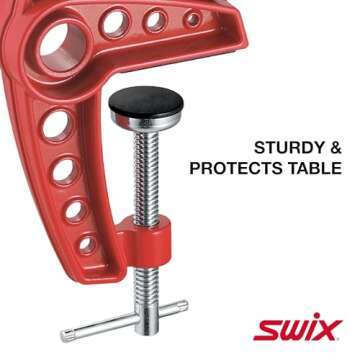 SWIX T149-50 Ski Vise With 50mm Wide Jaws | Durable Adjustable Clamps For Waxing And Tuning Alpine & Downhill Skis