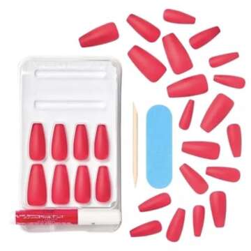KISS (PRODUCT) RED Gel Fantasy Sculpted Fake Nails