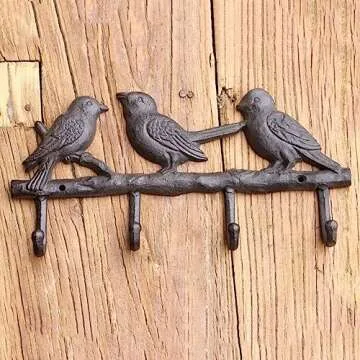 Stylish NEWCIX Cast Iron Coat Hooks 4 Hooks for Home