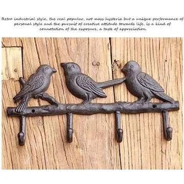 Stylish NEWCIX Cast Iron Coat Hooks 4 Hooks for Home