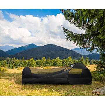 L RUNNZER Single Camping Tent, Pop-Up Net with Upgraded Mesh for Sleeping Outdoor Camping Traveling