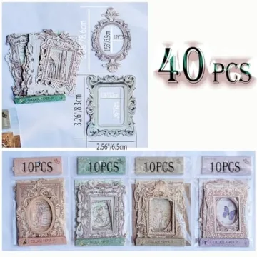 40 Sheets Vintage Lace Scrapbook Paper for Creative Projects