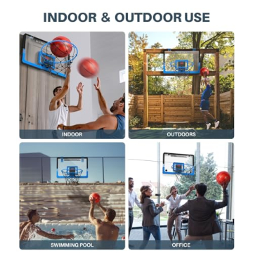 Geyiie XL Indoor Basketball Hoop 24"x16" with Electronic Scoreboard, 4 Balls, Over The Door, Birthday for Son Boyfriend Husband's Office & Co-Workers Indoor Play Holiday Entertainment