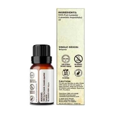 GuruNanda Lavender Essential Oil - 100% Pure, Natural & Undiluted Aromatherapy Oil for Diffusers, Massage & DIY Recipes - Helps to Relax (2x0.5 Fl Oz)