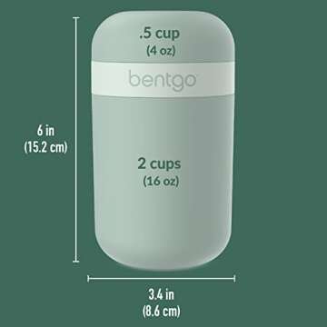 Bentgo Snack Cup - Reusable Snack Container with Leak-Proof Design, Toppings Compartment, and Dual-Sealing Lid, Portable & Lightweight for Work, Travel, Gym - Dishwasher Safe (Mint Green)