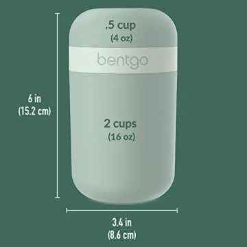 Bentgo Snack Cup - Reusable Snack Container with Leak-Proof Design, Toppings Compartment, and Dual-Sealing Lid, Portable & Lightweight for Work, Travel, Gym - Dishwasher Safe (Mint Green)