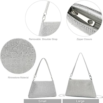 YIKOEE Rhinestone Bling Clutch Purse for Women