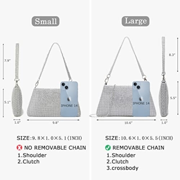 YIKOEE Rhinestone Bling Clutch Purse for Women