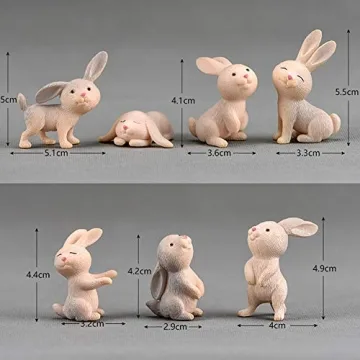 MAOMIA Rabbit Figures for Kids Cake Toppers Fun