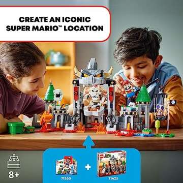 LEGO Super Mario Dry Bowser Castle Battle Expansion Set, Buildable Game with Bowser Toy and 4 Super ...