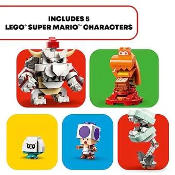 LEGO Super Mario Dry Bowser Castle Battle Expansion Set, Buildable Game with Bowser Toy and 4 Super Mario Figures, Collectible Playset, Super Mario Toy for 8 Year Old Boys and Girls, 71423