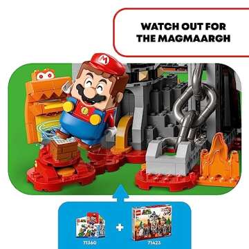 LEGO Super Mario Dry Bowser Castle Battle Expansion Set, Buildable Game with Bowser Toy and 4 Super Mario Figures, Collectible Playset, Super Mario Toy for 8 Year Old Boys and Girls, 71423