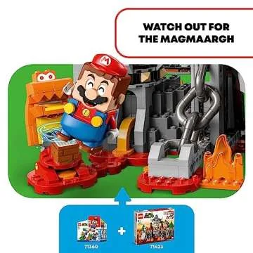 LEGO Super Mario Dry Bowser Castle Battle Expansion Set, Buildable Game with Bowser Toy and 4 Super Mario Figures, Collectible Playset, Super Mario Toy for 8 Year Old Boys and Girls, 71423
