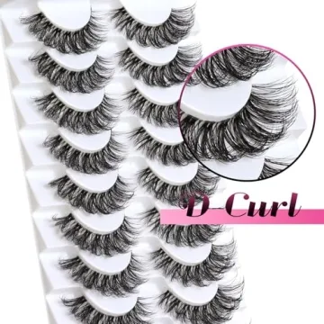 Veleasha Russian Strip Lashes - 10 Pairs of D Curl Beauty