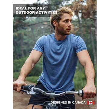 Merino.tech Merino Wool T-Shirt Mens - 100% Organic Merino Wool Undershirt Lightweight Base Layer (Woodland Grey Blue, Medium)