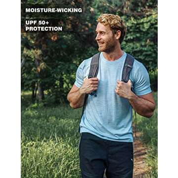 Merino.tech Merino Wool T-Shirt Mens - 100% Organic Merino Wool Undershirt Lightweight Base Layer (Woodland Grey Blue, Medium)