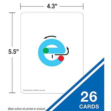 Key Education 26-Piece Textured Touch and Trace Cards Lowercase Letters, Color-Coded Letter Tracing ...