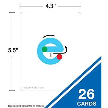 Key Education 26-Piece Textured Touch and Trace Cards Lowercase Letters, Color-Coded Letter Tracing ...