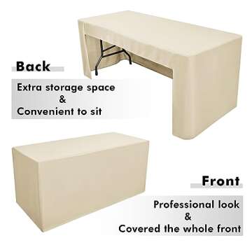 Nasitos 2 Pack Beige 6ft Table Cloths for Events