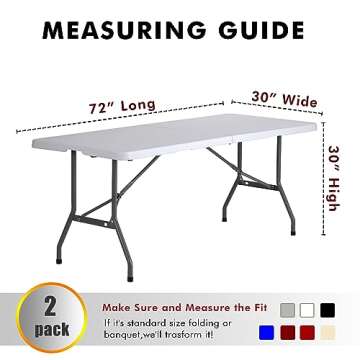 Nasitos 2 Pack Beige 6ft Table Cloths for Events